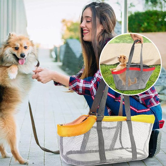 Sac de transport pour chien jaune