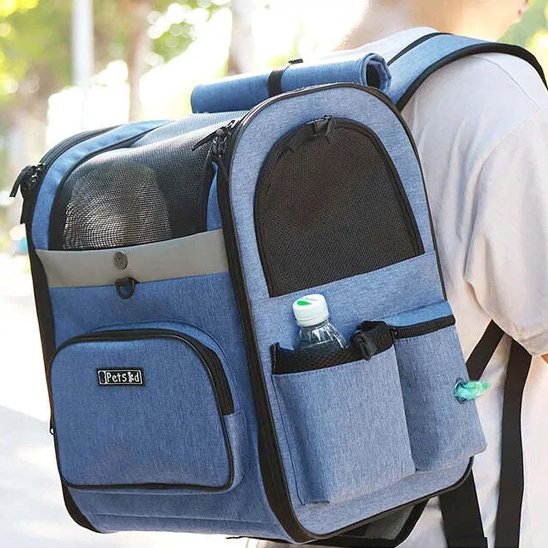 Sac de transport pour chien moyen bleu sac referme