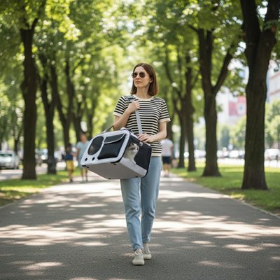 Sac de transport pour Chien parc blanc