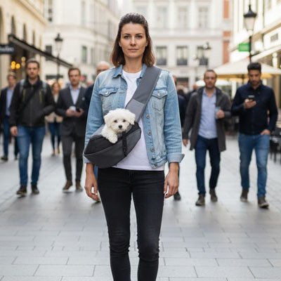 Sac de transport pour Chien urbain femme gris noir