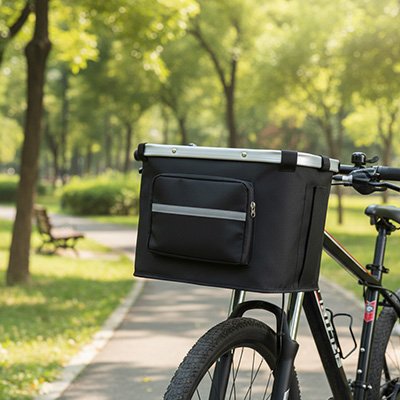 Vélo panier Chien vue de cote